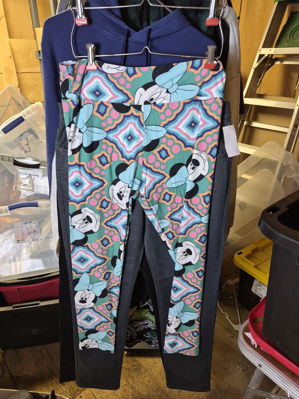 LuLaRoe Leggings — Teal, Pink & Black Minnie Mouse Print Bin 49